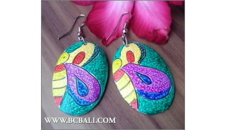 Fashion Wooden Earring Painting